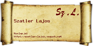 Szatler Lajos névjegykártya